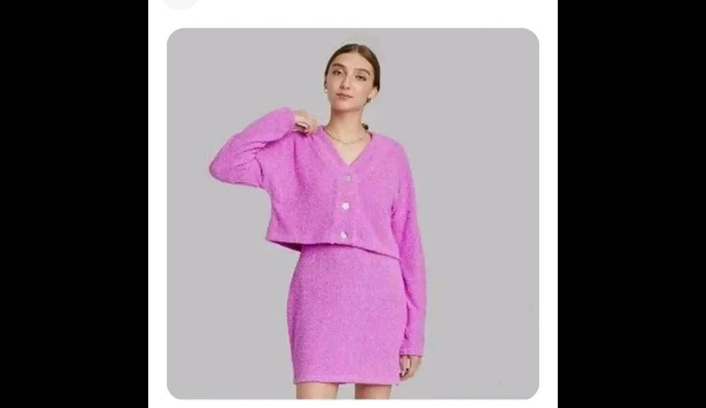 Wild Fable Womens Small Purple Shrug Sweater Cozy Fuzzy Knit Button Front eBay