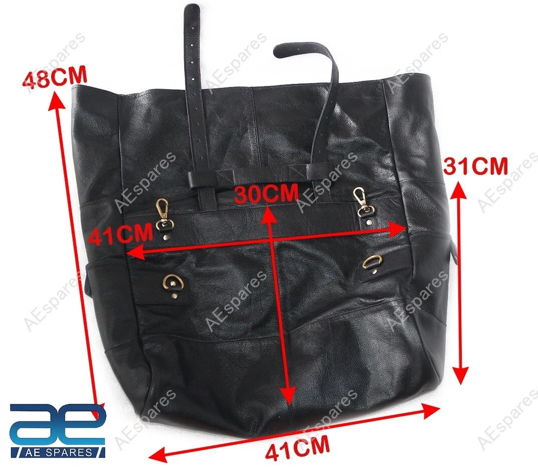 WANDERER LEATHER SADDLE BAG MOTORCYCLE PANNIER CUM MESSENGER BAG - BLACK view 2