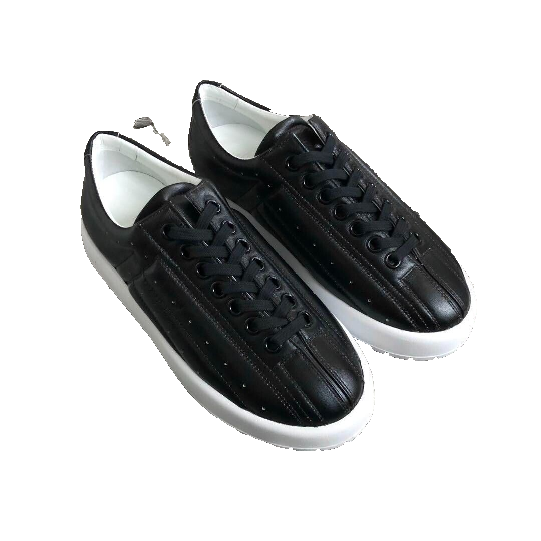 スニーカー MM6 MAISON MARGIELA BLACK LEATHER SNEAKERS MM6 Maison Margiela Leather Sneakers Shoes 37.5 Black Women