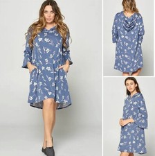 Soft and cozy French Terry Cozy Hoodie Casual Dress, S,M,L,3X, USA made