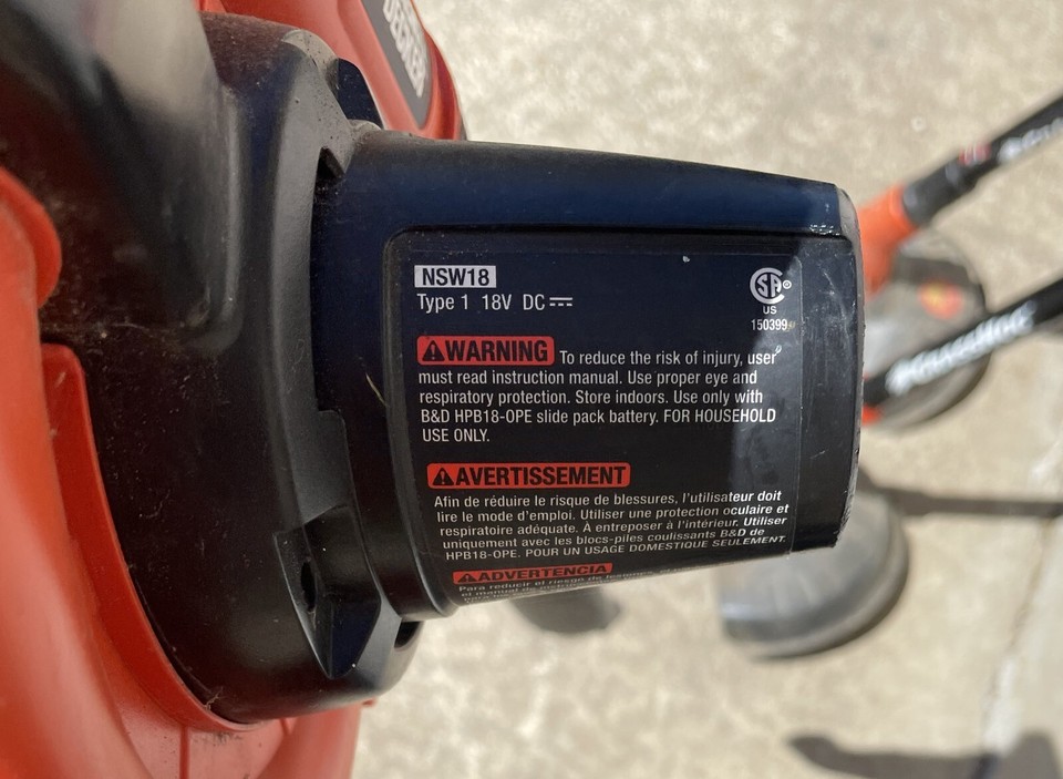 2 Black & Decker 18V GrassHog Trimmers, 18V Leaf Blower, Charger