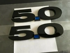 2011-2014 Blue & Gloss Black 5.0 Fender Parts Emblem Badge Set Of 2pcs