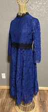 Yiso Blue Lace Fit & Flare Dress Juniors L Dark Romance Whimsi goth Elegant