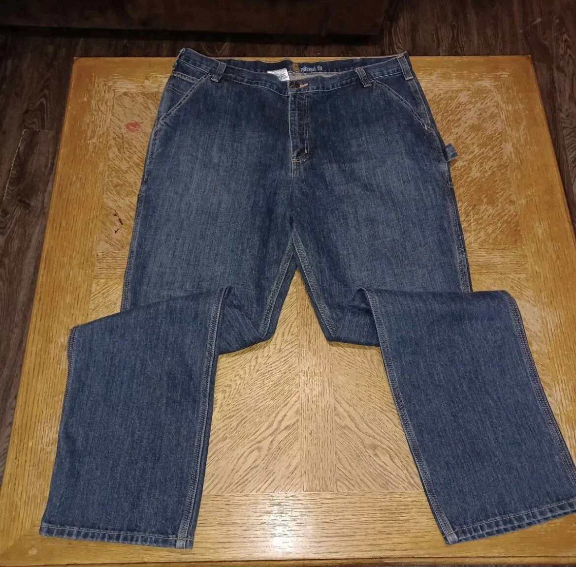 Carhartt 103327 966 Relaxed Fit Holter Dungaree Blue Jeans Size 40 34 RN 14806