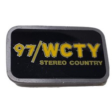Vintage 97 WCTY Stereo Country Radio Station Norwich Belt Buckle - Made in USA