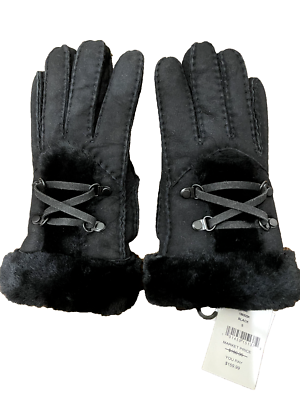 UGG LACED SHEEPSKIN Black GLOVES S | eBay