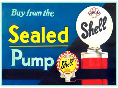 Shell Buy from the Sealed Pump Blechschild Metall Wandschild