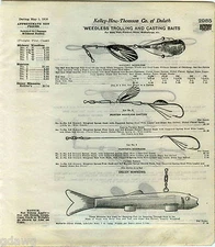 1916 Paper Ad Wood Kohler Minnow Fish Decoy Metal Fin Ice Spear Fishing 7" Long