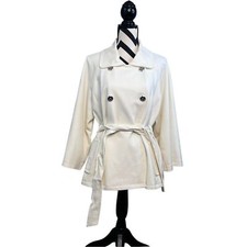 NWT Chico's Sz 3 Cream Retro Belted Ponte Jacket