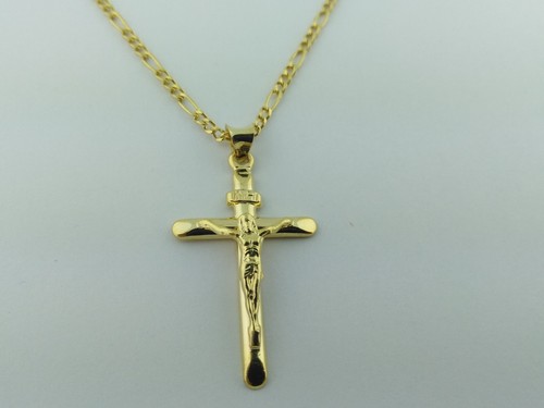 14K Solid Gold Italian Cross pendant 