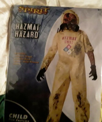Hazmat Hazard CHILD  HALLOWEEN Pandemic COSTUME With Mask. SIZE 10 - MED