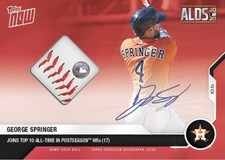 2020 Topps NOW 371B George Springer AUTO  /10 RED Astros