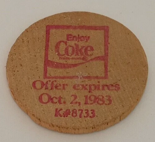 Coca Cola Wooden Nickel Krystal Burger RARE Vintage 1983 Collectible Coke