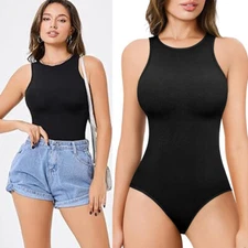 Women Thong Shapewear Bodysuit Tummy Control Body Shaper Tank Top Vest Underwear