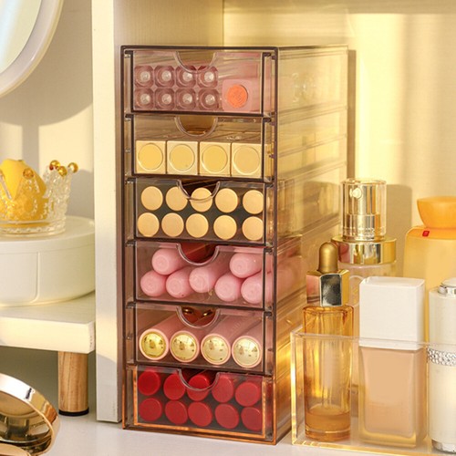 Drawer Type Desktop Organizer Multi-functional Sundries Storage Box Clear - Picture 2 of 12