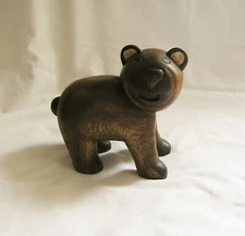 Charming Hand Carved Solid Wood Primitive Style Sculptured Bear Figure  
