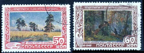 RUSSIA () 1948 SHISHKIN'S PAINTINGS SC#1231-32 used CV$15.50 BEARS - Picture 1 of 1