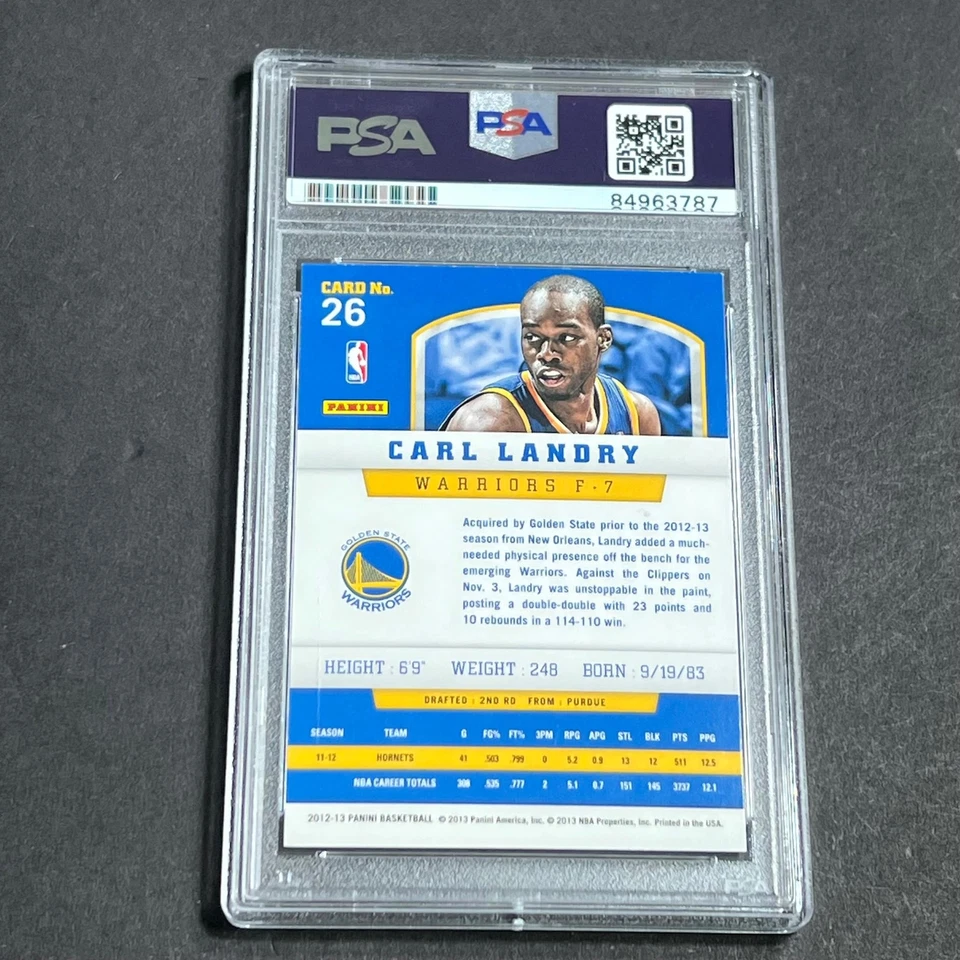 2012-13 Panini Basketball #26 Carl Landry Signed Card AUTO PSA/DNA Slabbed Warri - Image 2 of 2