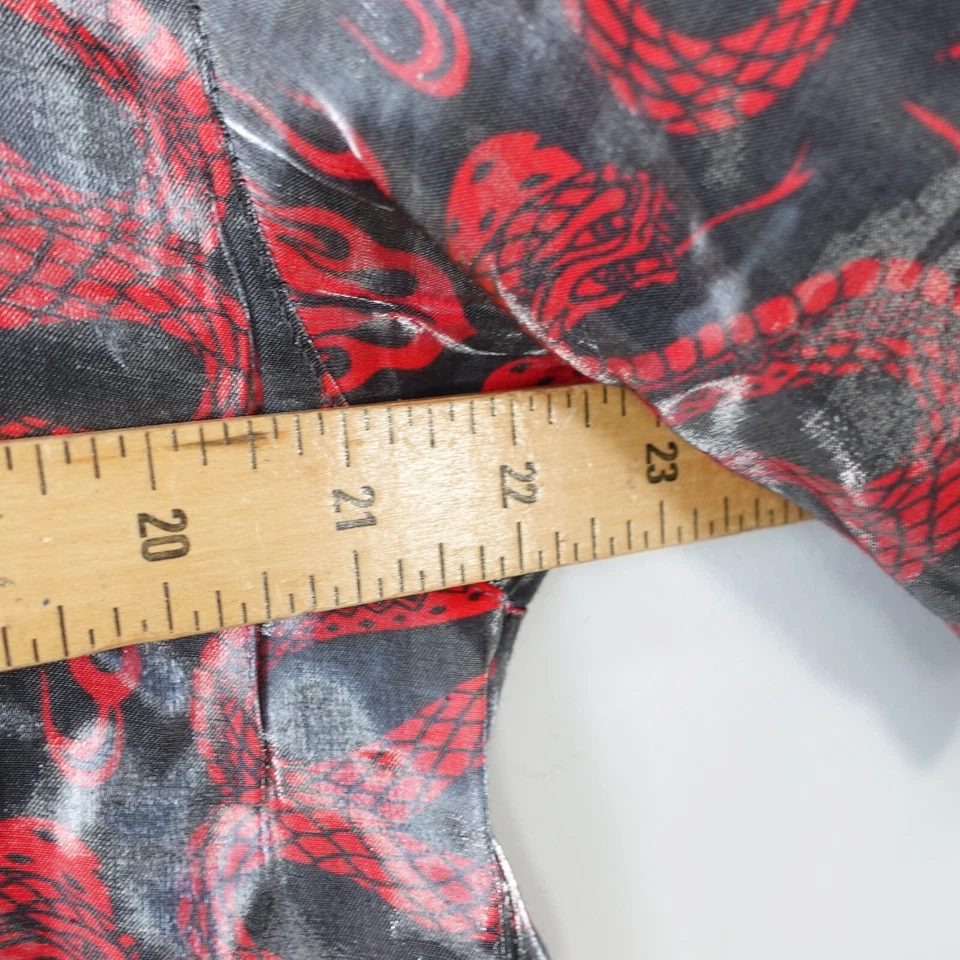 Dragonfly Camp Snake Shirt Mens Size XL Red Cobra Black Rockabilly 90s VINTAGE - Image 4 of 4