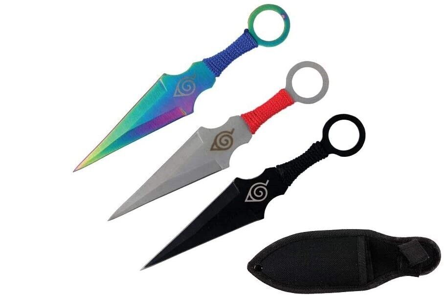 Real 3PC 6.5 Throwing Knives Naruto Kunai Throwers Ninja Combat Assorted  Colors