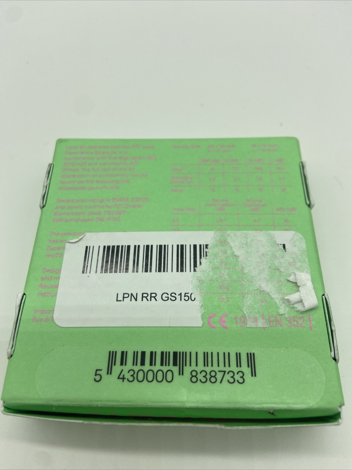 Loop Experience 18dB Noise Reduction Earplugs Rose Gold Open Box