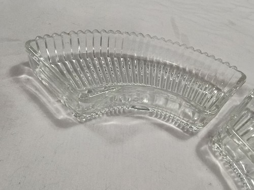 Set - 2 Vintage Kromex Lazy Susan Replacement Relish Condiment Dish Glass Insert - Picture 2 of 5
