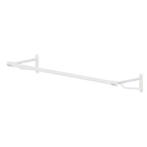 WHITE 4ft Long Clothes Rail Wall Mounted Screw Fix Garment Rail Hanging Rack
