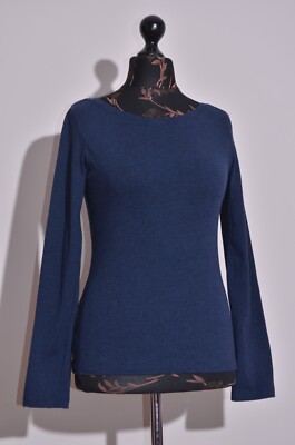 Seasalt Cornwall Langarm Staffelei Top Navy Organic Cotton Jersey Größe UK10 US6