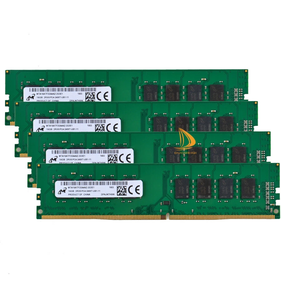 Micron 4x 16GB 2RX8 PC4-2400T DDR4 19200MHz 288Pin UDIMM Desktop Memory RAM - Image 2 of 4