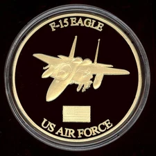 US Air Force F-15 Eagle Bronze Medallion - New in Coin Holder
