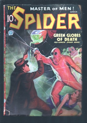 Spider 3/1936-Popular-''Green Globes of Death''- John Howitt cover depicts Spider 