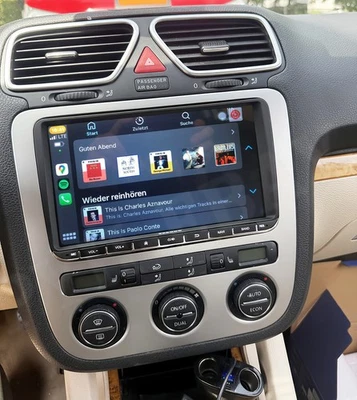 Mit kabellos CarPlay Android Auto Autoradio GPS WiFi FM BT Für VW EOS 2006-2015 - Bild 1 von 4