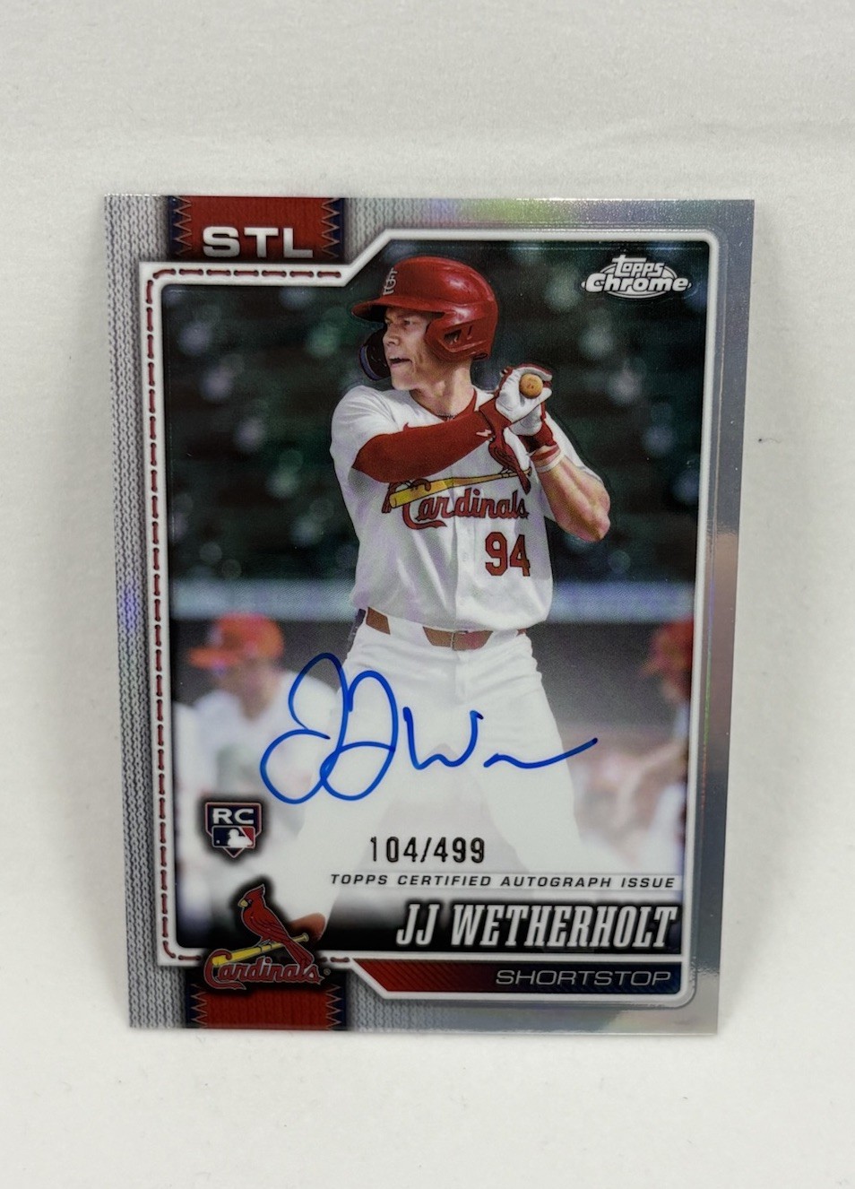 J.J. Wetherholt Rookie Card 2026 Topps Chrome Refractor On-Card Auto /499