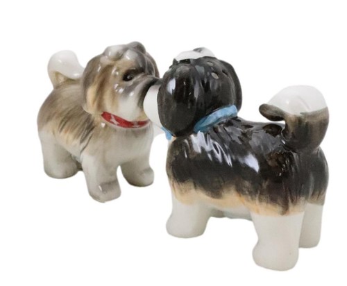 Animated Puppy Dog Shih Tzu Kitchen Salt And Pepper Shakers Ceramic Figurine Set - 第 7/10 張圖片
