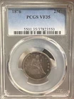 PCGS 1876 Seated Liberty Quarter 25C VF35
