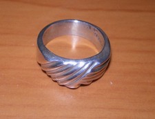 Vintage Sterling Silver 925 Woven Etched Modern Band Ring  sz 6.75  8.8 gr