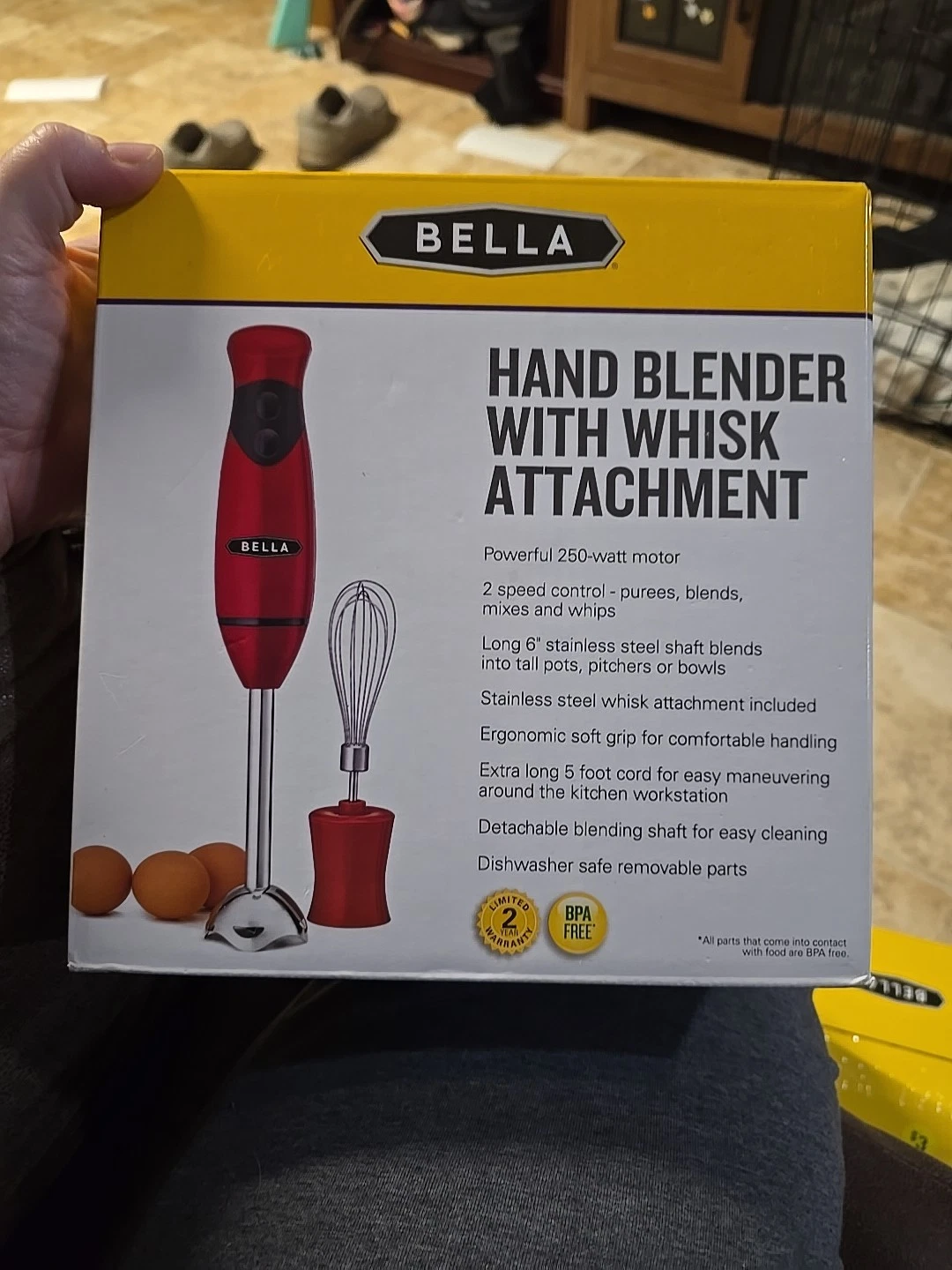 Bella Immersion Hand Blender Red W/ Whisk Attachment New Sealed In Box Gift
Opens in a new window or