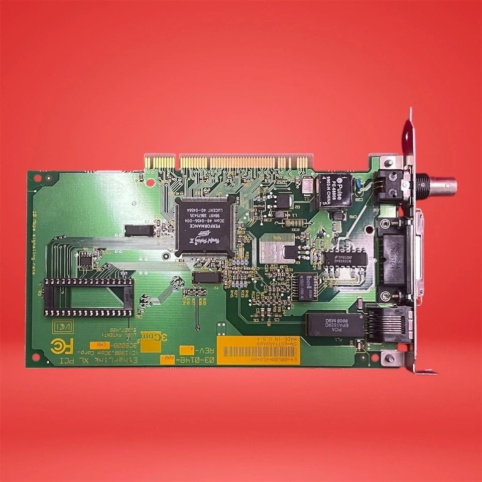 3Com EtherLink XL PCI Network Card RJ45 AAUI COAX Ports - Image 3 of 4