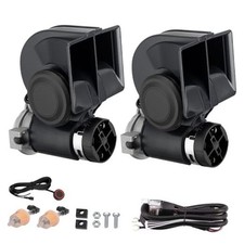 Car Horn 2pcs, Train Horns for Truck Car, Super 2pcs black horn with button