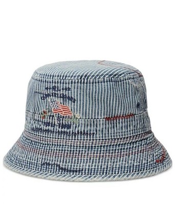 Polo Ralph Lauren Quality Goods 1967 NY Distressed Denim Striped