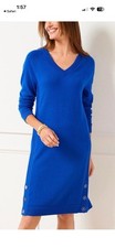Talbots Women's Blue V-Neck Sweater Dress Size 2X