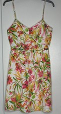 Floral Sundress Sz 6 Vacation Cruise BeachCore fitted J Crew Pink yellow green