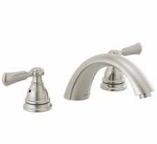 Peerless Elmhurst Brushed Nickel 2 handle deck mount mid arc faucet