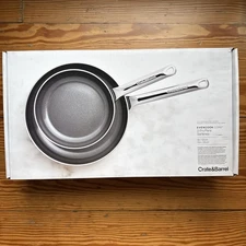 New $190 Crate & Barrel EvenCook Core ® 8" and 10" Ceramic Non-Stick Fry Pan Set