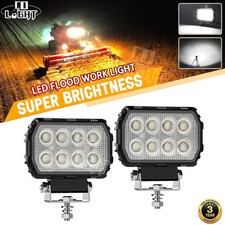 12/24V  2 Small Square 96W LED work lamp flood lights tractor recovery truck van