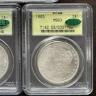 1883 PCGS MS 63 CAC OGH MORGAN SILVER DOLLAR OLD GREEN HOLDER CAC