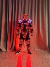 LED Colorful Lights Robot Costume Illuminated Suit Bar Party DJ Glow Clothing
