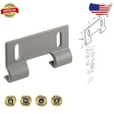 2-Pack Gray Plastic Shower Door Guides with Easy Installation, 2in Hole Spacing