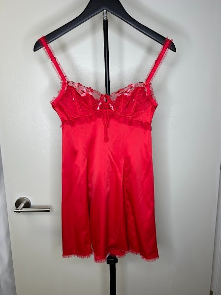 NWOT XS womens For Love & Lemons red slip mini dress size XS NWOT