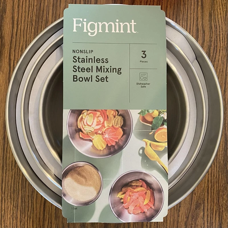 Figmint 3pc Stainless Steel Mixing Bowl Set